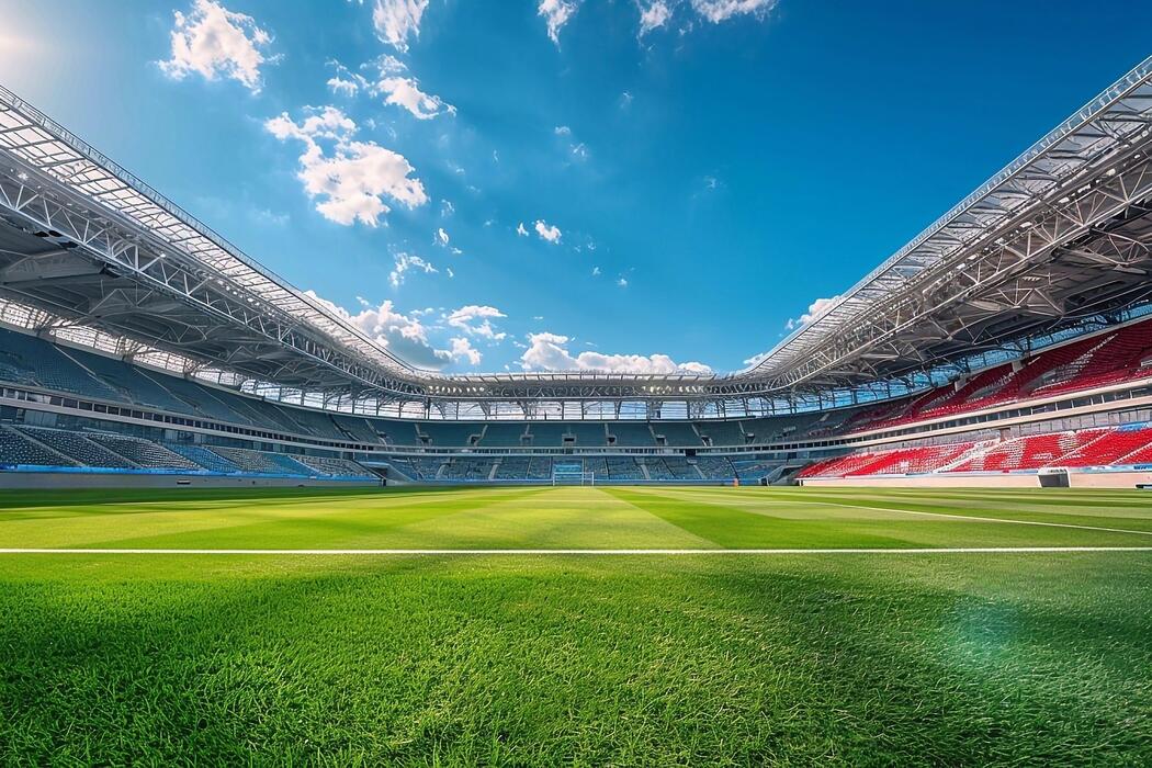 Empty green football field