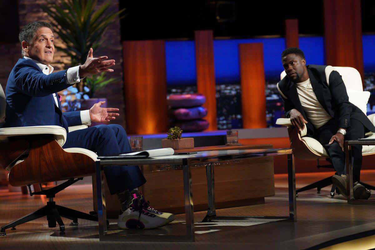 Shark Tank studio with investors seated on set