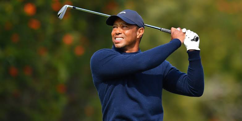 Tiger Woods on the course